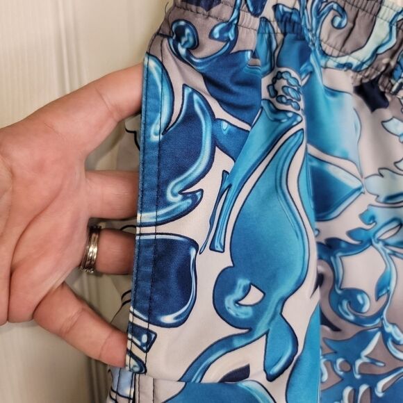 Nike Men's blue tropical print swim trunks shorts Size XL - Picture 4 of 8